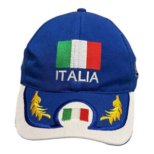 Italy National Team Hat Cap Strap Back Mens One Size Blue Soccer Italia 06